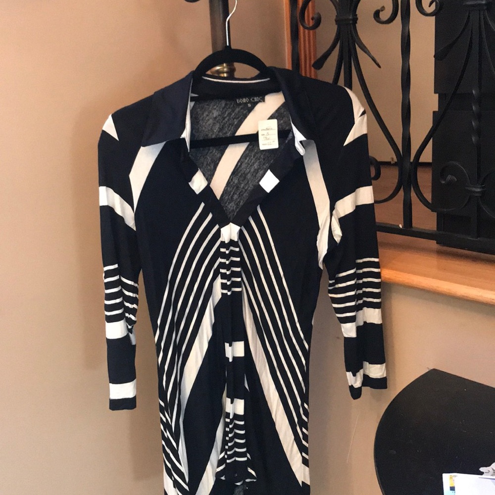 NWT Boho Chic black and white top